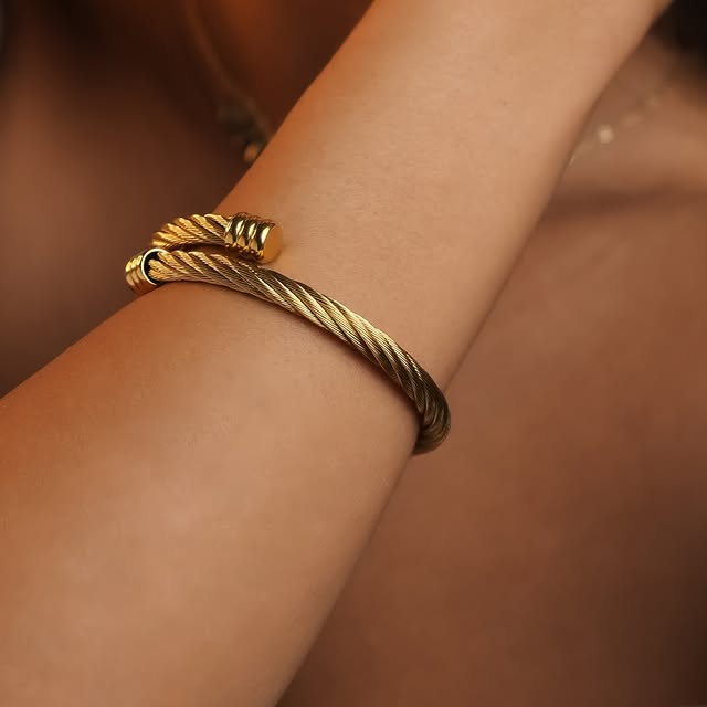 Cable Rope Bangle Bracelet