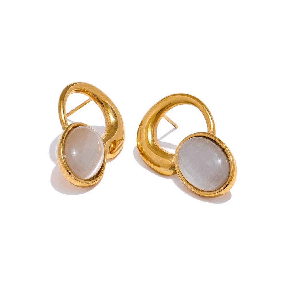 Moonstone Stud Earrings