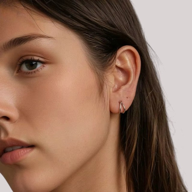 Two Line Hoop Earrings
