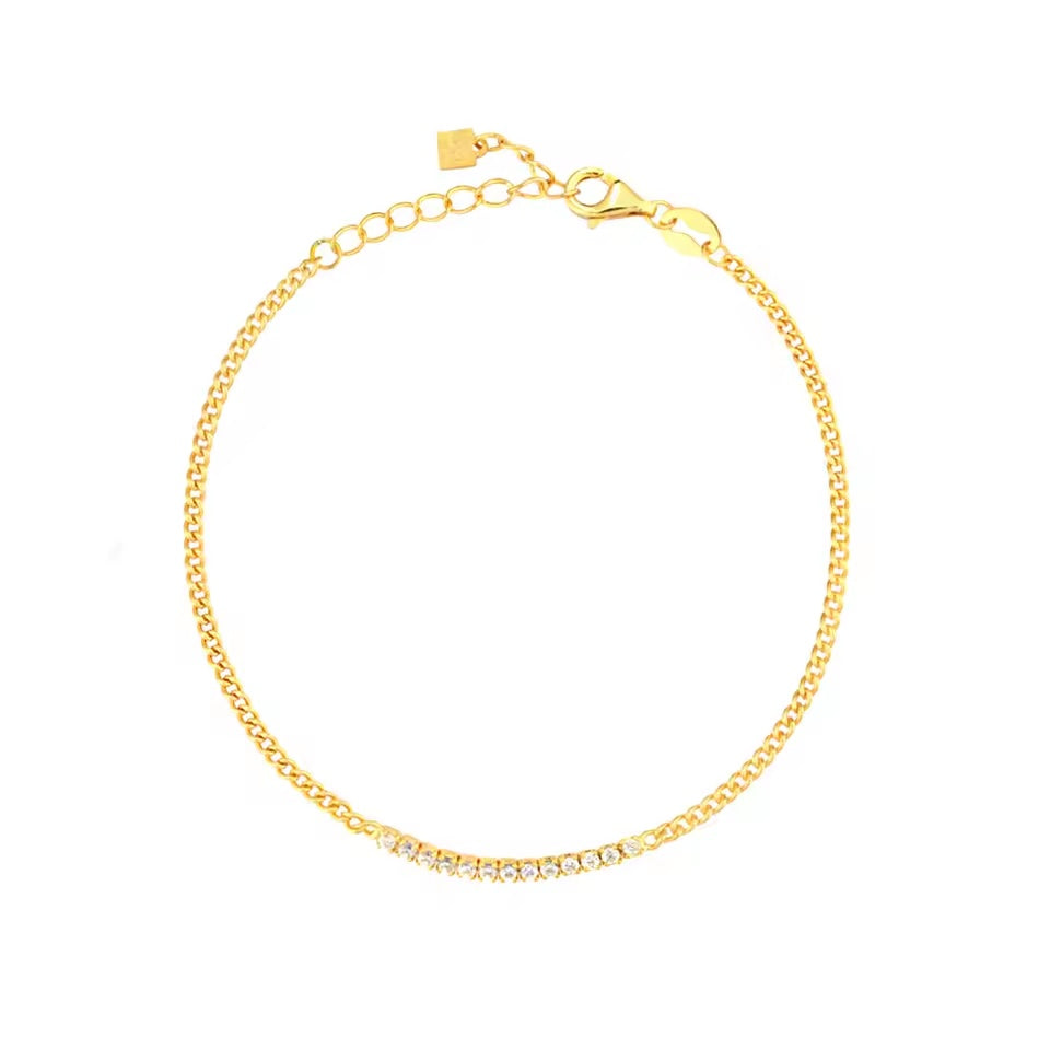 Zircon Line Chain Bracelet