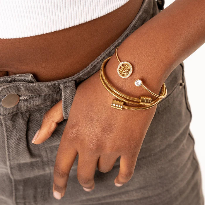 Twister Cylindrical Bangle Bracelet