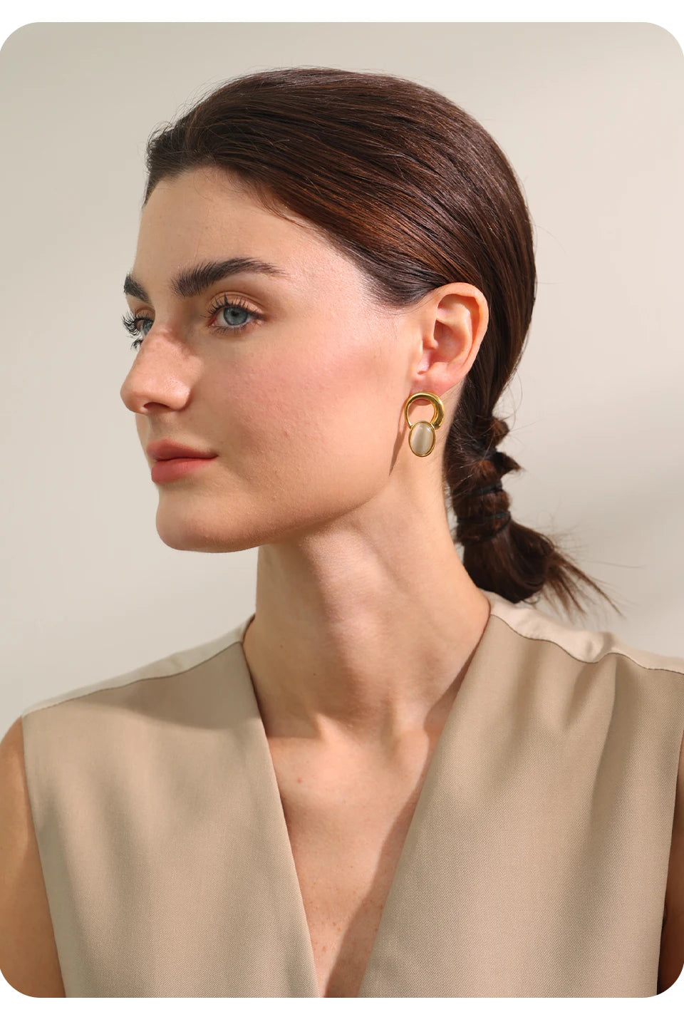 Moonstone Stud Earrings