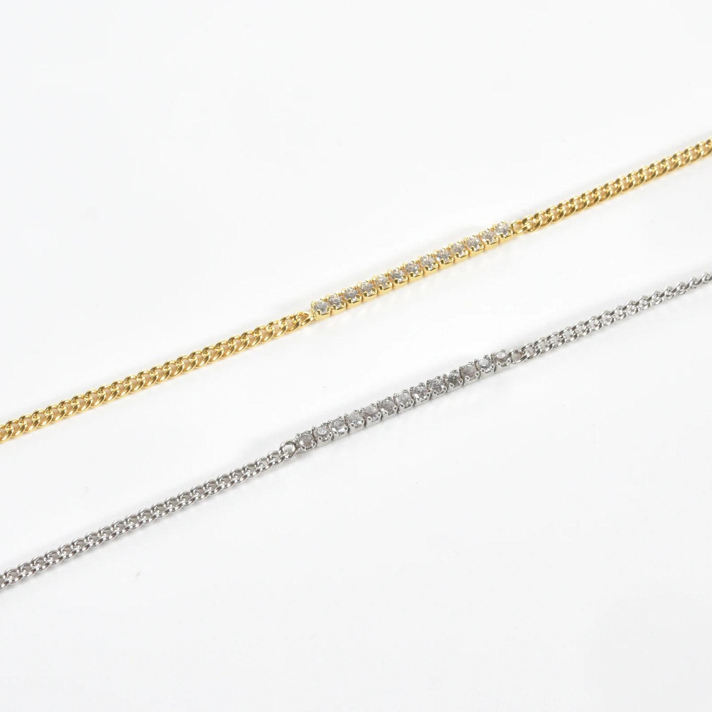 Zircon Line Chain Bracelet