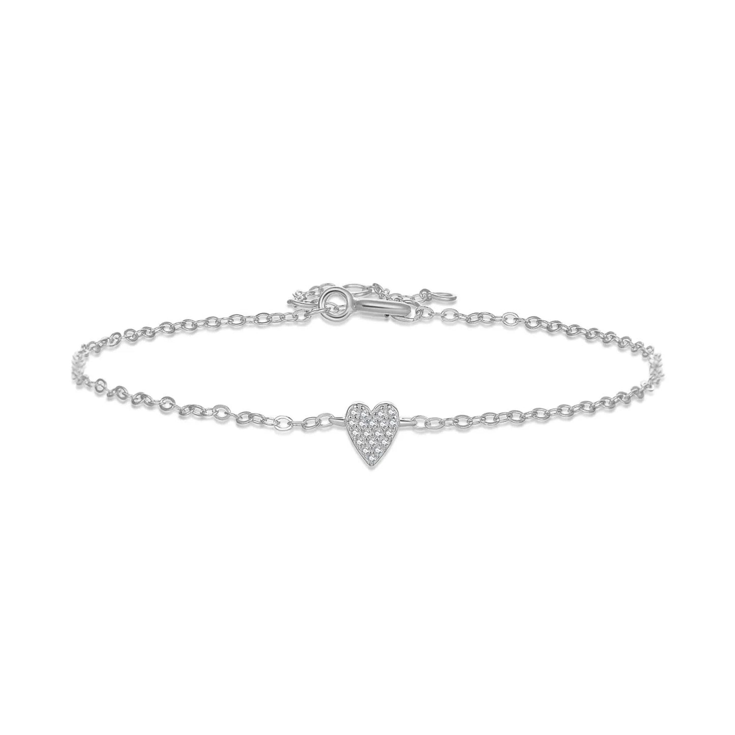 Heart Zircon Charm Bracelet
