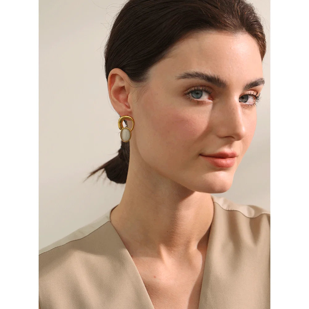 Moonstone Stud Earrings