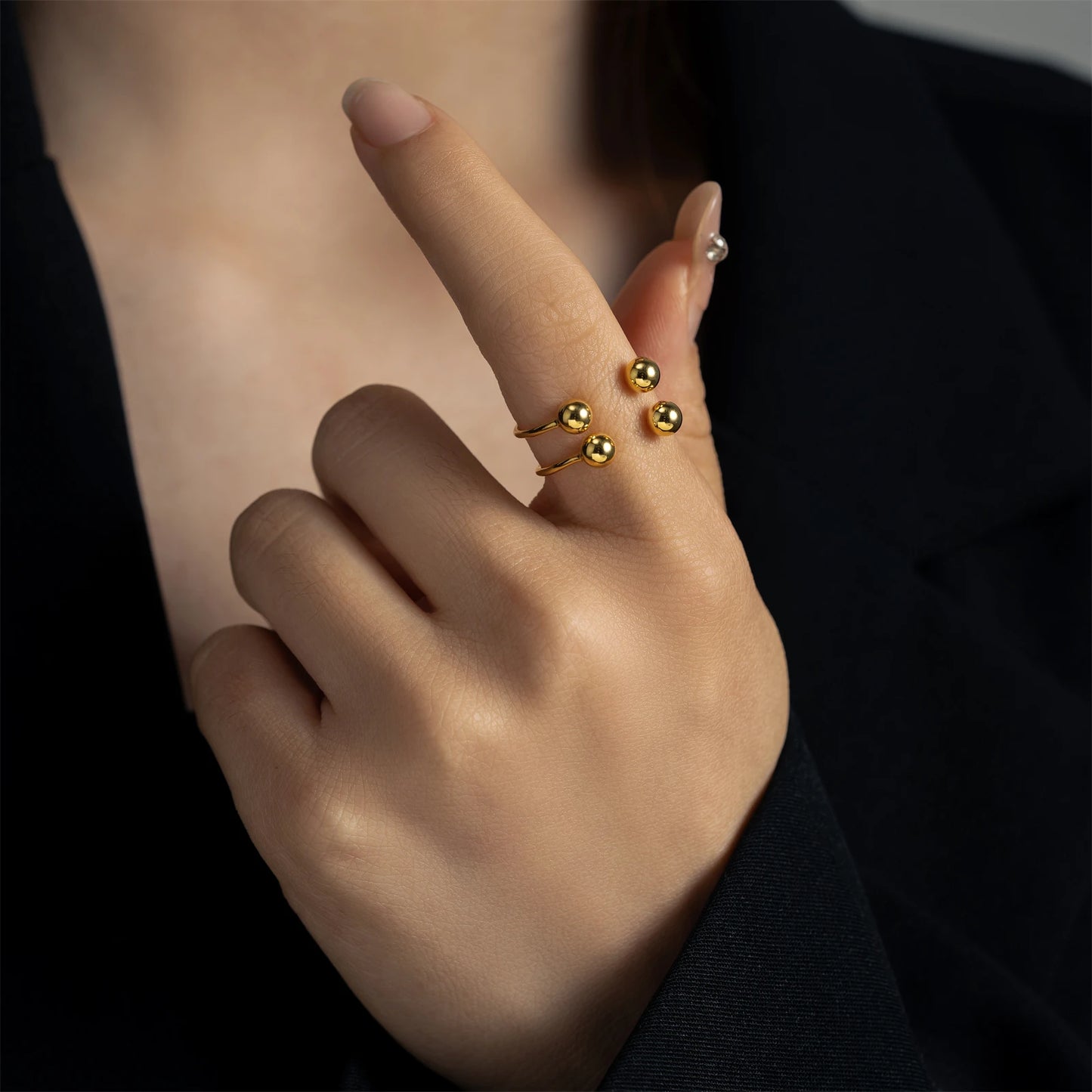 Bubble Adjustable Open Ring