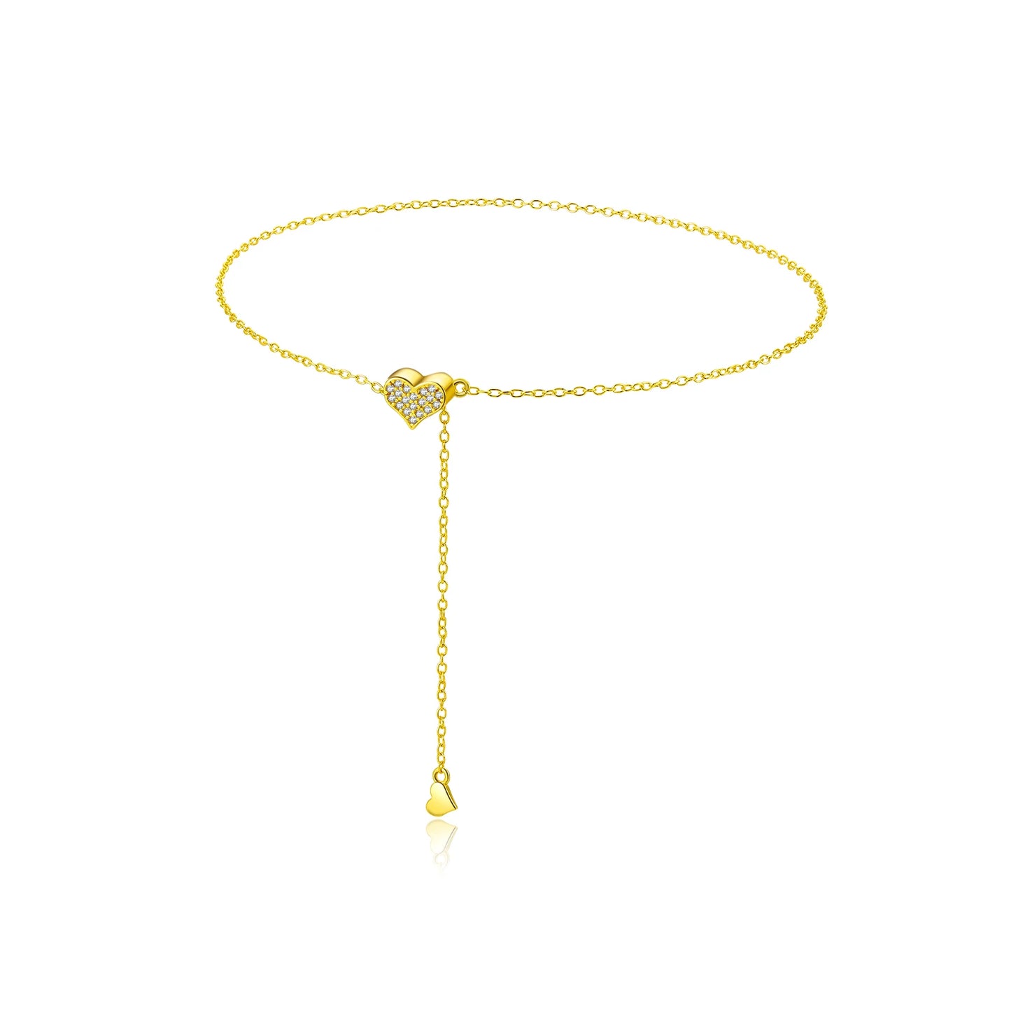 Heart Pendant Zircon Bracelet