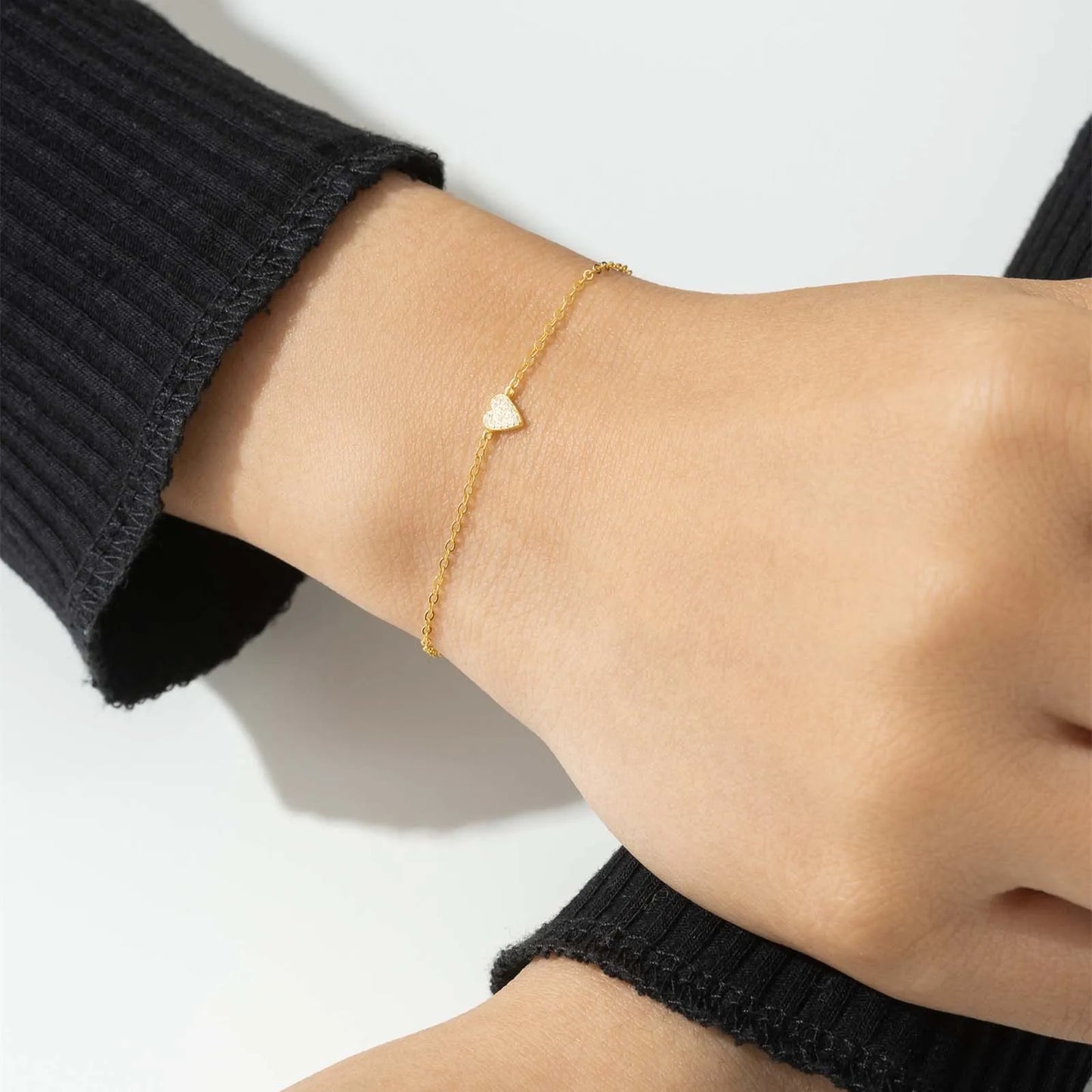 Heart Zircon Charm Bracelet
