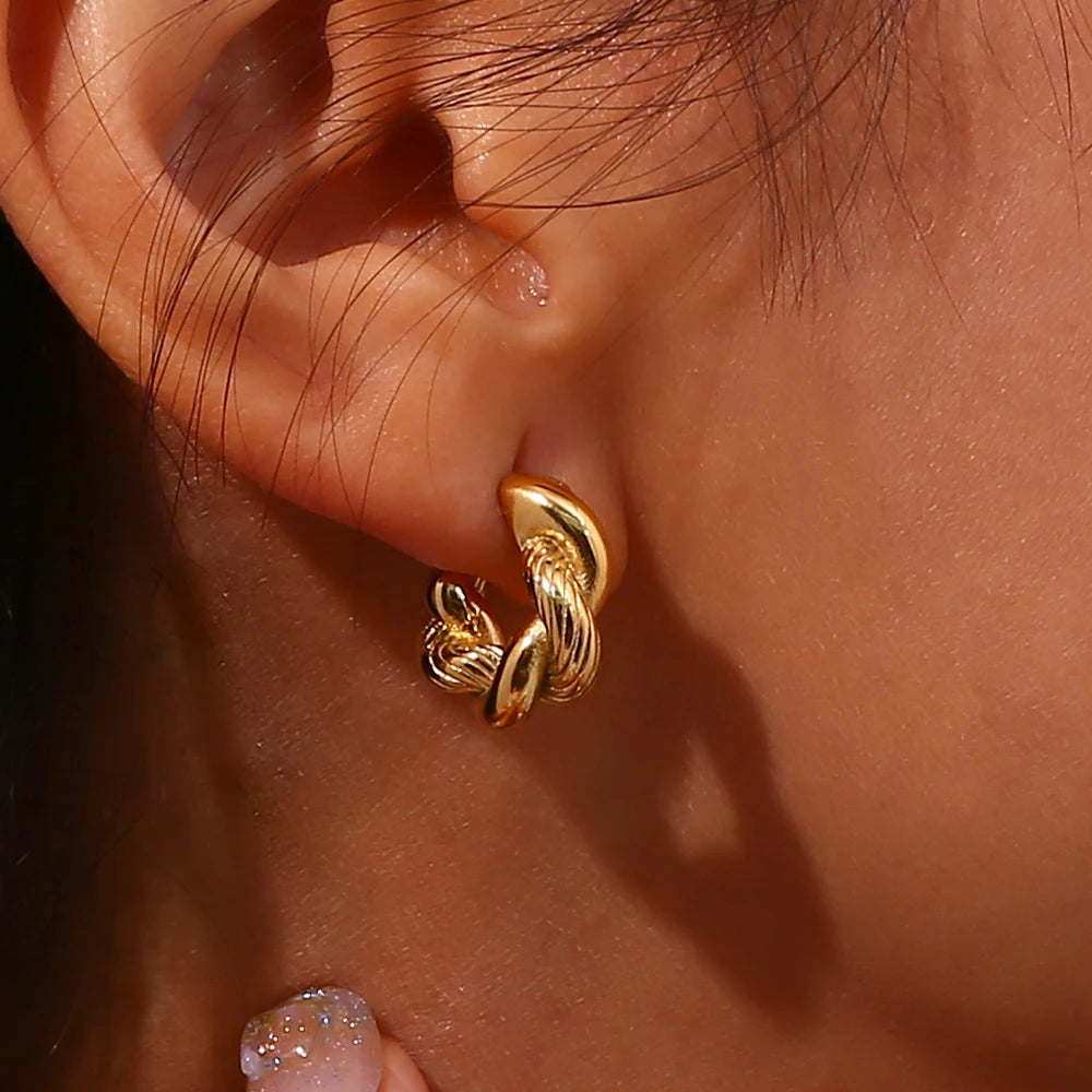 Twisted Chunky Hoop Earrings