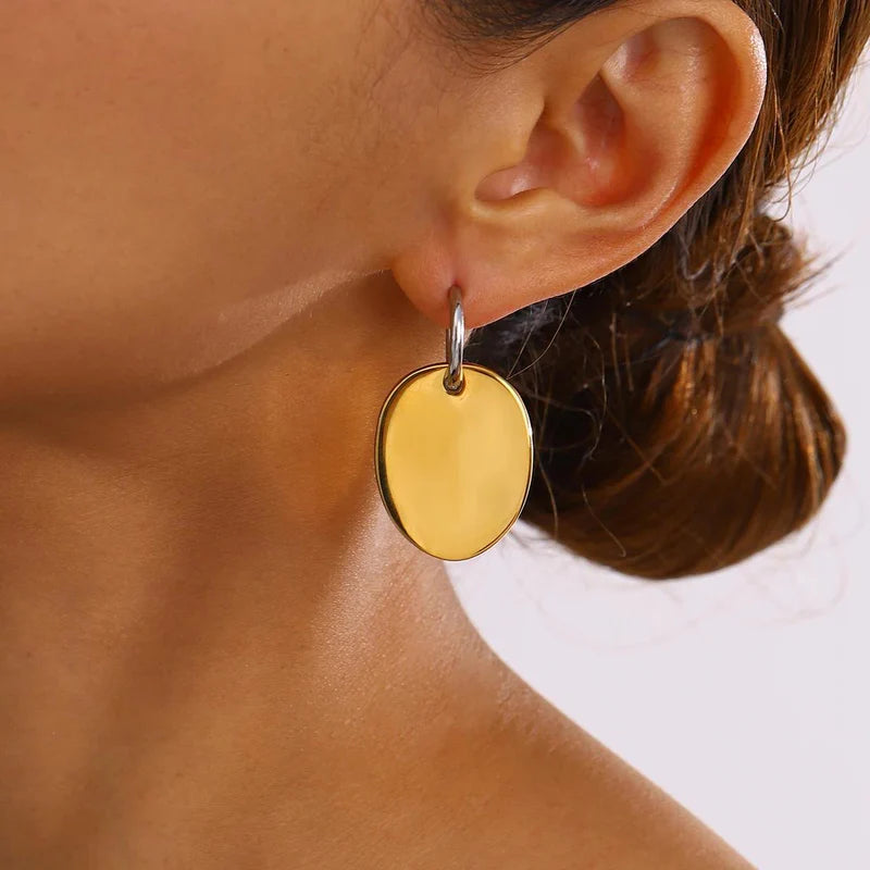 Oval Pendant Earrings