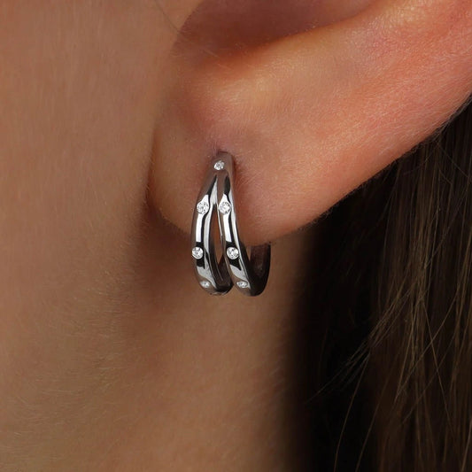 Split Hoop Huggie Earrings