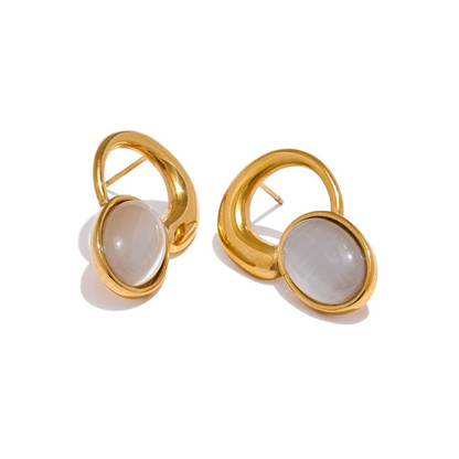 Moonstone Stud Earrings