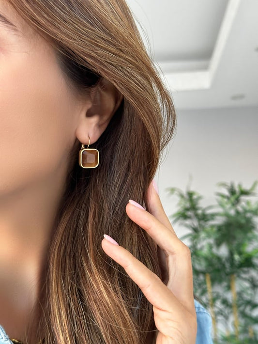 Vintage Square French Lock Earrings