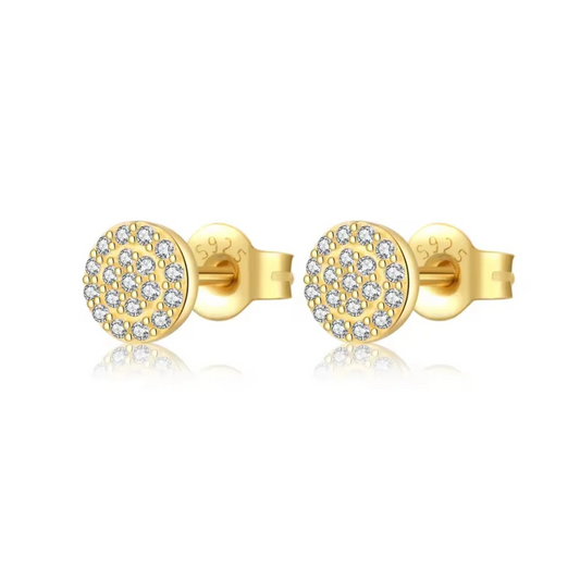 Round Zircon Stud Earrings