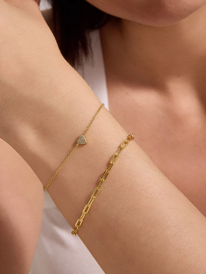 Heart Zircon Charm Bracelet