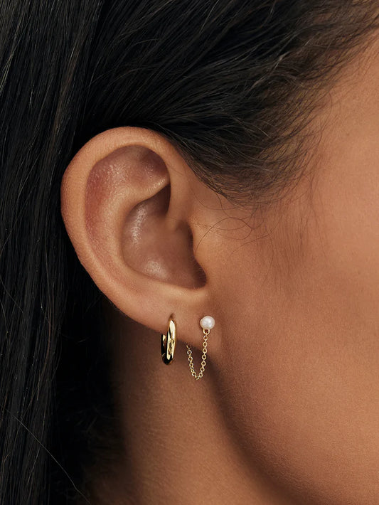 Pearl Stud Chain Earrings