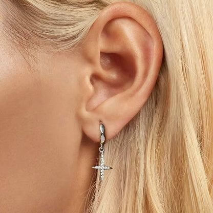 Cross Hoop Earrings