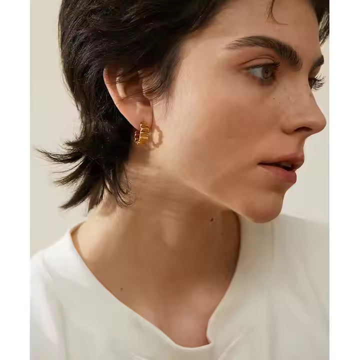 Texture Hoop Earrings