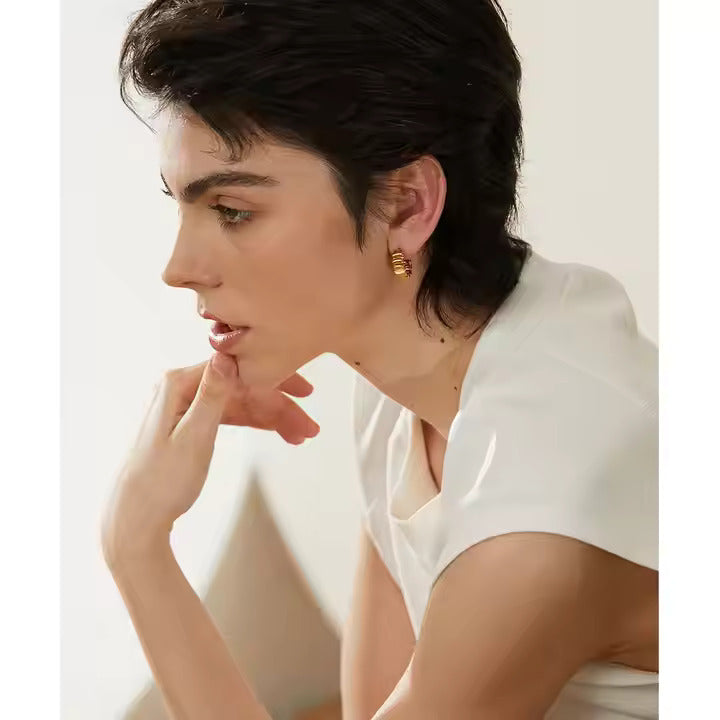Texture Hoop Earrings