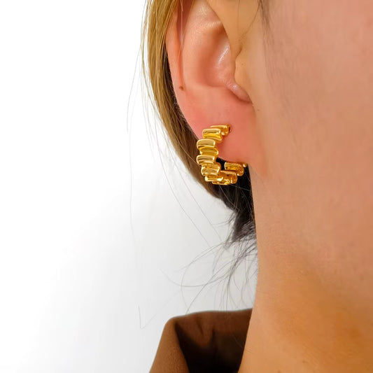 Texture Hoop Earrings