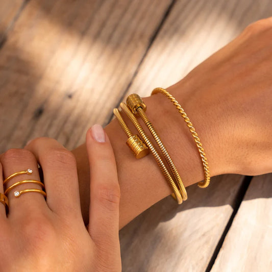 Twister Cylindrical Bangle Bracelet