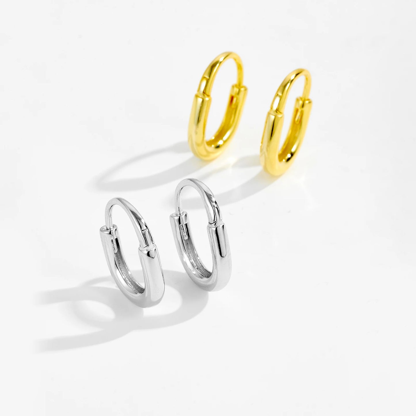 Plain Thick Huggies Hoop Earrings