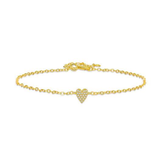 Heart Zircon Charm Bracelet