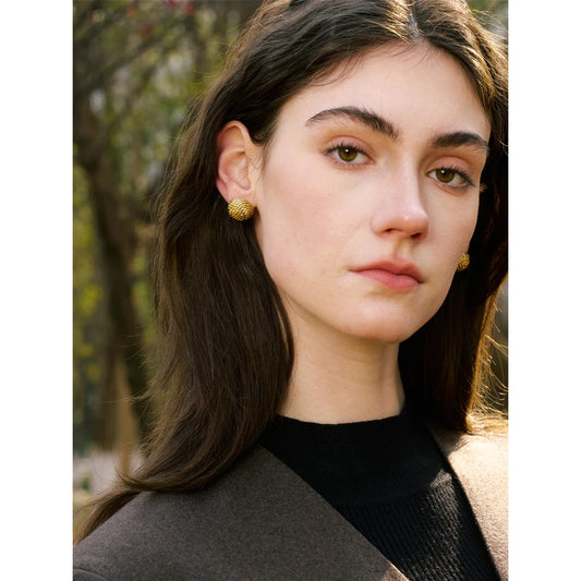 Vintage Round Stud Earrings