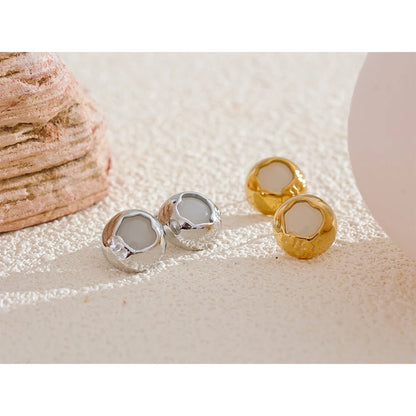 Golden Hollow Stud Earrings