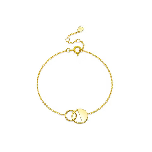 Two Circle Charm Chain Bracelet