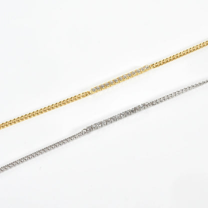 Zircon Line Chain Bracelet