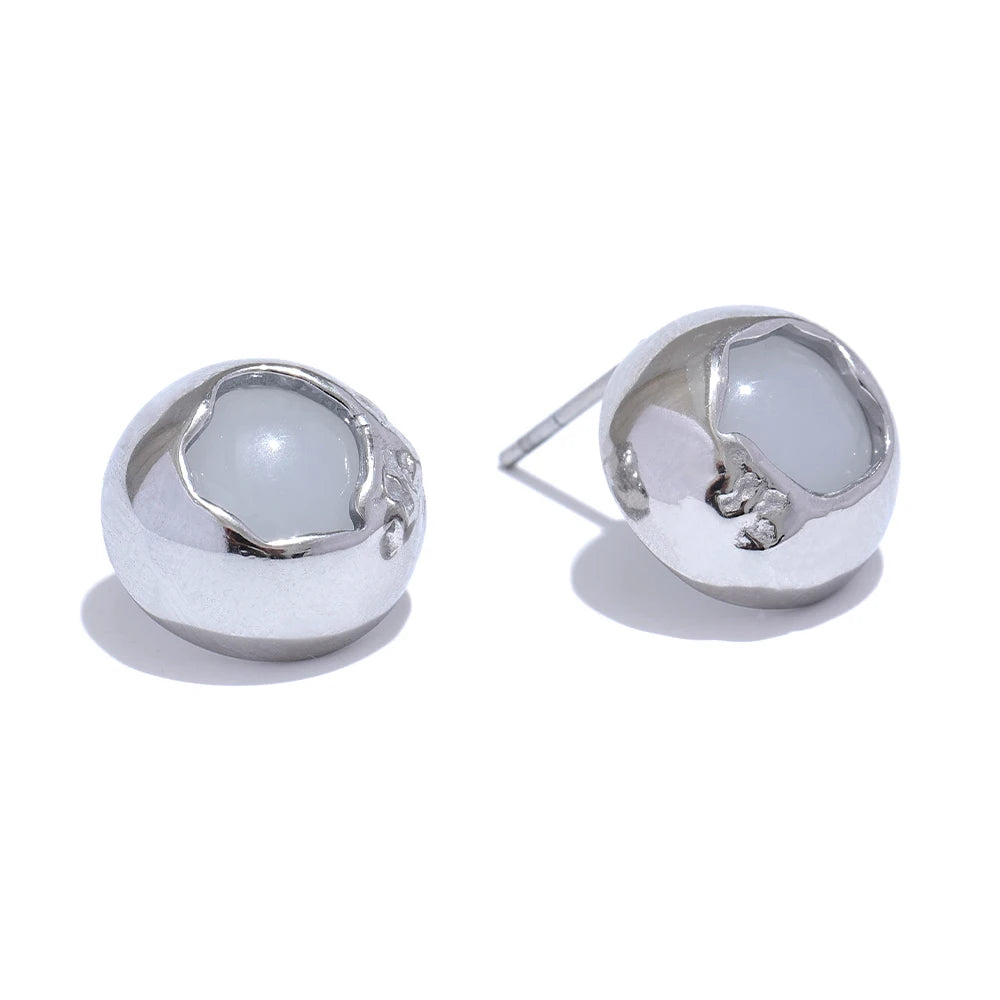 Golden Hollow Stud Earrings