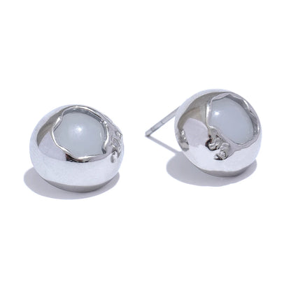 Golden Hollow Stud Earrings