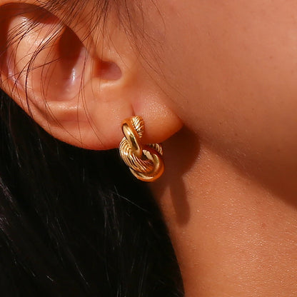 Twisted Chunky Hoop Earrings