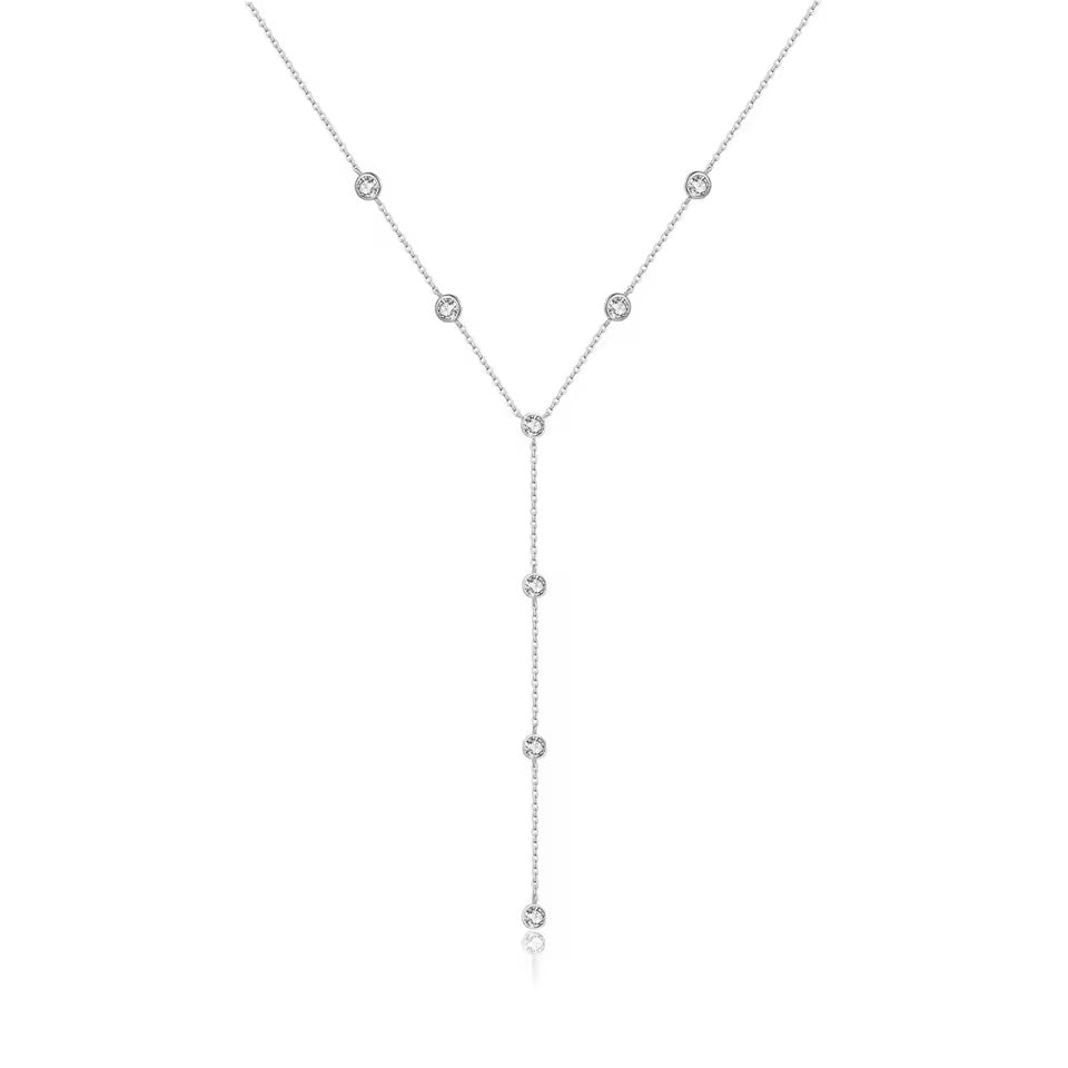 Zircon Charm Long Necklace