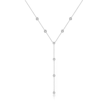 Zircon Charm Long Necklace