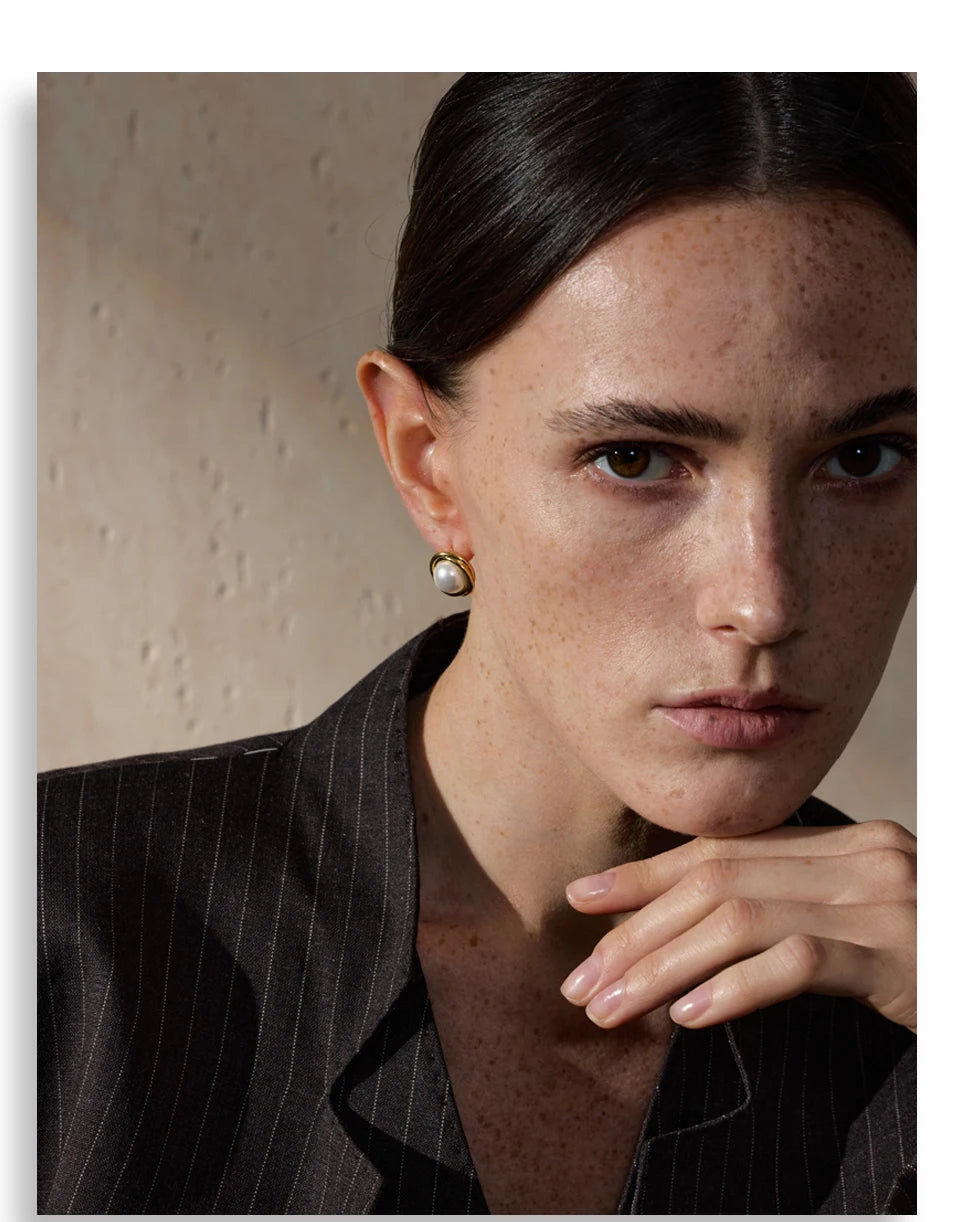 Pearl Stud Knot Earrings