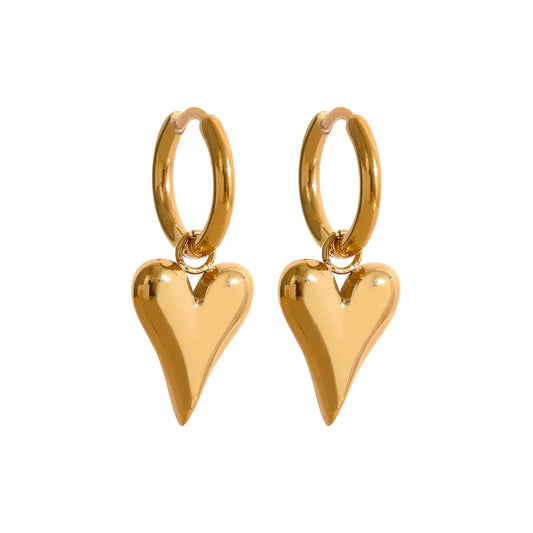 Chic Heart Huggie Hoop Earrings