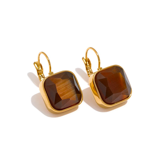 Vintage Square French Lock Earrings