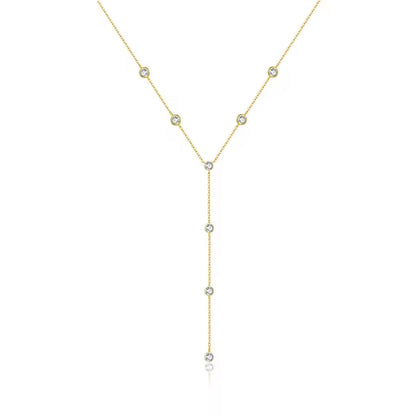 Zircon Charm Long Necklace