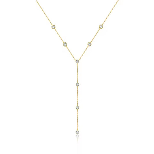 Zircon Charm Long Necklace