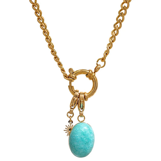 Sea Turquoise Charm Necklace