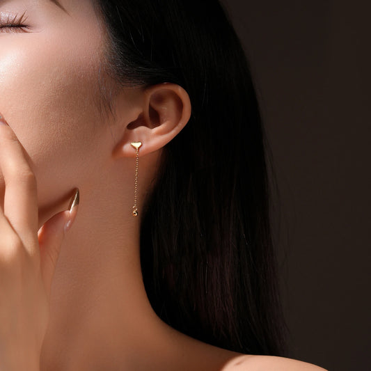 Heart Long Stud Earrings