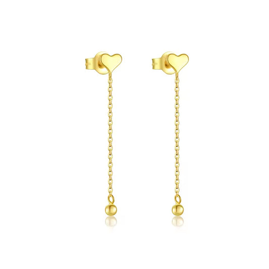 Heart Long Stud Earrings
