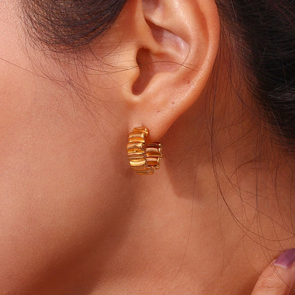 Texture Hoop Earrings