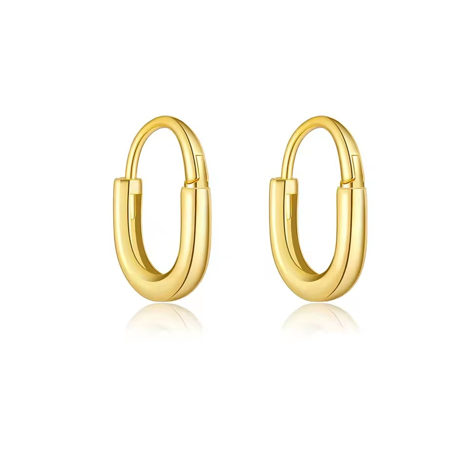 Plain Thick Huggies Hoop Earrings