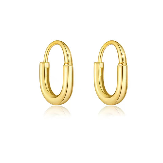 Plain Thick Huggies Hoop Earrings