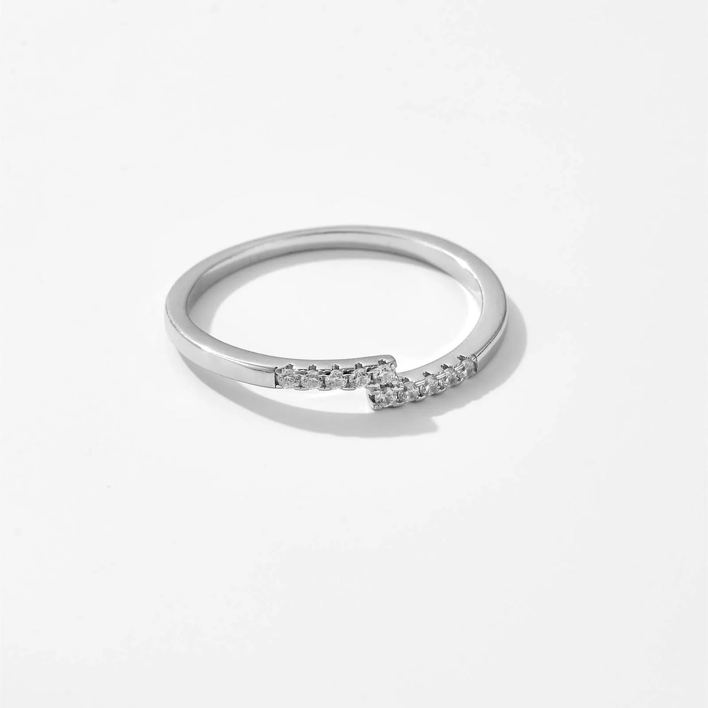 Zircon Crossed Lines Ring