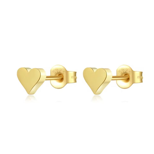 Solid Heart Stud Earrings