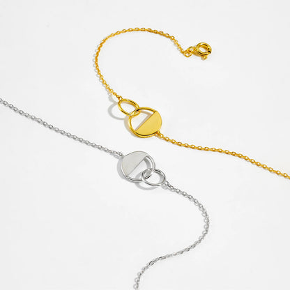 Two Circle Charm Chain Bracelet